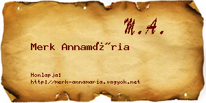 Merk Annamária névjegykártya
